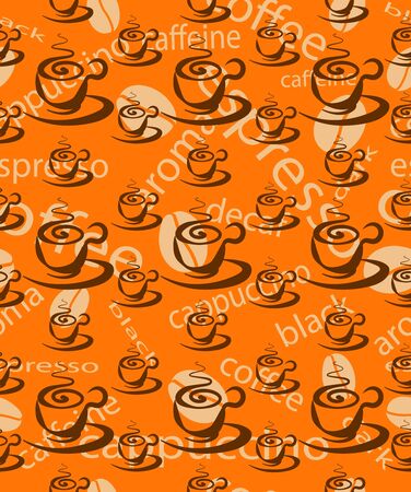 background of coffee cups, seamless vectorのイラスト素材