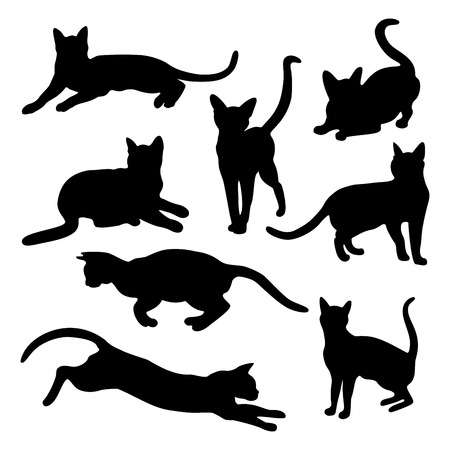 cat's silhouettesのイラスト素材