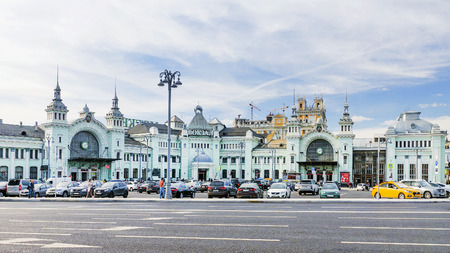 MOSCOW, RUSSIA-September 20, 2017: The building of the Belarusian railway station in Moscow. Opening date:1870のeditorial素材
