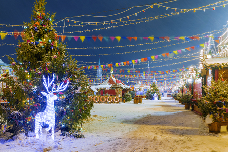 Christmas in Moscow. Christmas Market on Red Squareの写真素材