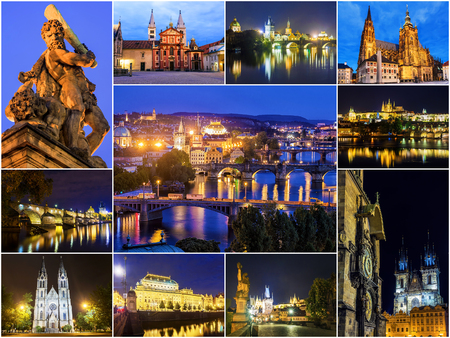 Collage of Prague, the Czech Republicのeditorial素材