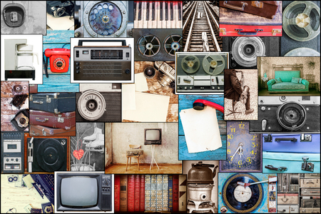 collage of a photo of old thingsの写真素材