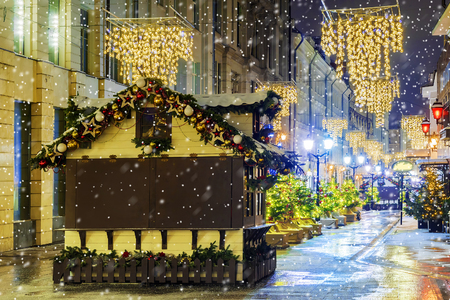Christmas in Moscow. Christmas fairs on the streets of Moscowの写真素材