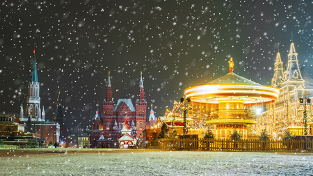 Christmas in Moscow. Christmas Fair in Red Squareの写真素材