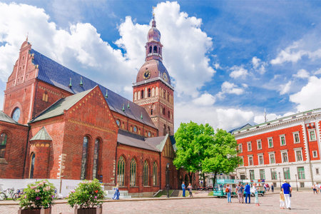 RIGA, LATVIA - JUNE 12, 2017: Riga Dome Cathedral is the cathedral church of Riga. Dome Square