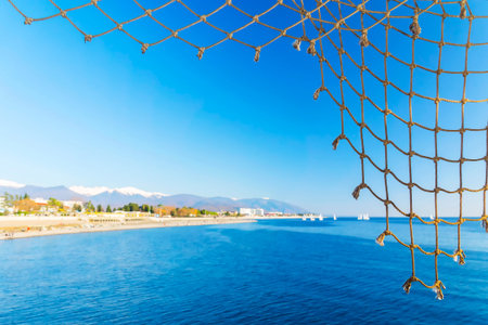 fishing net on the background of the sea