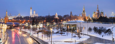 View of the Moscow Kremlin from Zaryadye Park, Moscow