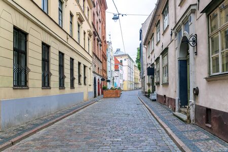 Old streets of Riga. Latviaの写真素材