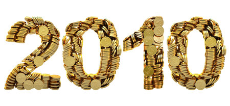 2010 is composed of gold coins.