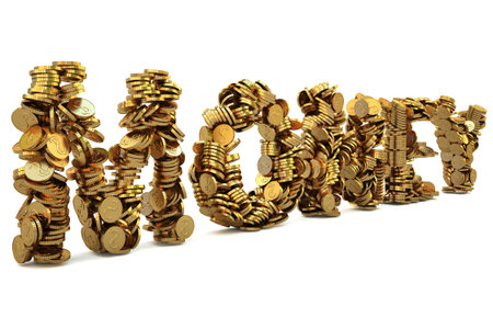coins in the form of the word money. 
