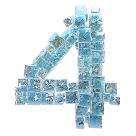 digit is a sticky ice cubes. isolated on white.の写真素材