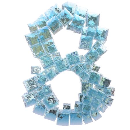 digit is a sticky ice cubes. isolated on white.の写真素材
