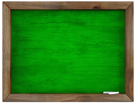 blank green chalkboard in wooden frame. isolated on white.の写真素材