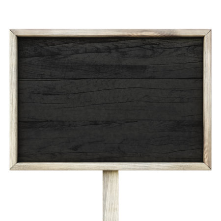 old wooden billboard  isolated on white background の写真素材
