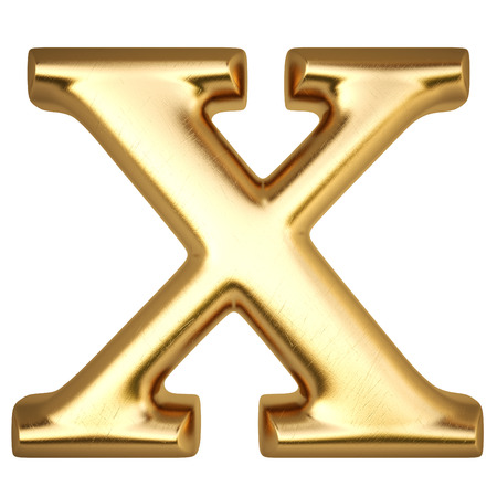 Alphabet from gold  isolated on white の写真素材