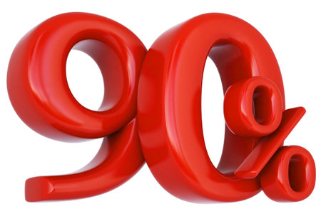 red percent discount symbol. isolated on white background.