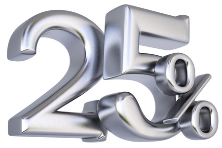 percent discount from silver. isolated on white background.の写真素材