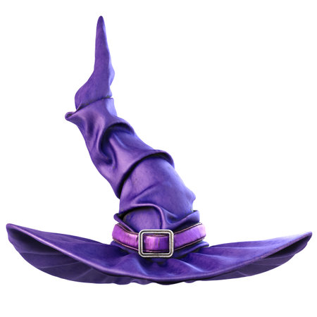 witch hat isolated on white background. 3D illustration.の写真素材