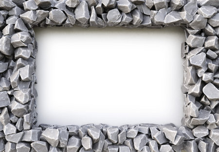 frame made of stones. isolated on white background. 3D illustration.の写真素材