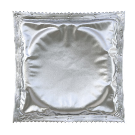 Condom isolated on white background. 3D illustration.の写真素材