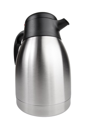 Kettle metal with black plastic handleの写真素材