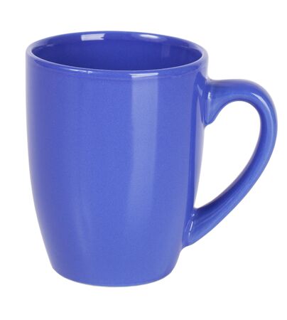 Purple ceramic cup on a white backgroundの写真素材