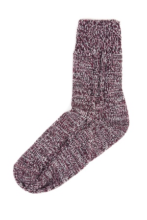 Knitted wool socks on a white backgroundの写真素材