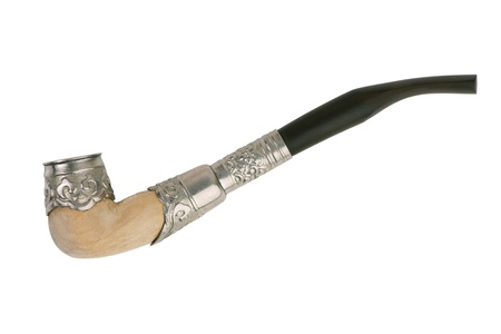 Pipe for smoking tobacco on a white backgroundの写真素材