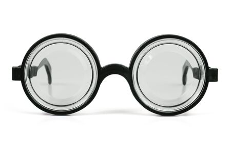 Toy plastic glasses on a white backgroundの写真素材