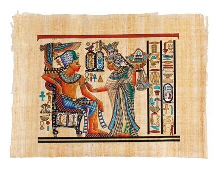 Modern Egyptian parchment copy on a white backgroundのeditorial素材