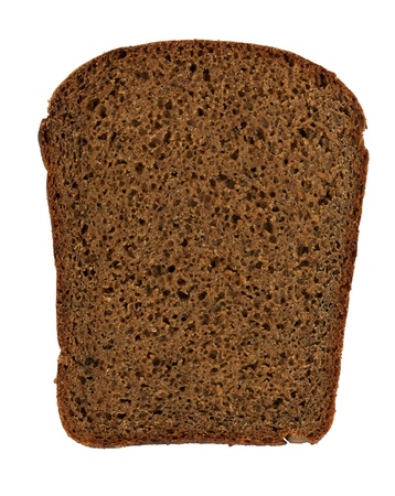 Cut off a slice of bread on white backgroundの写真素材
