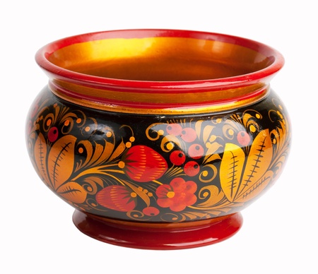 Suventr from Russia in the form of painted plates from Khokhlomaの写真素材