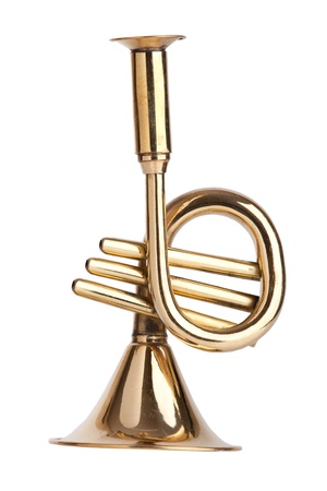 Simulated brass tube on a white backgroundの写真素材