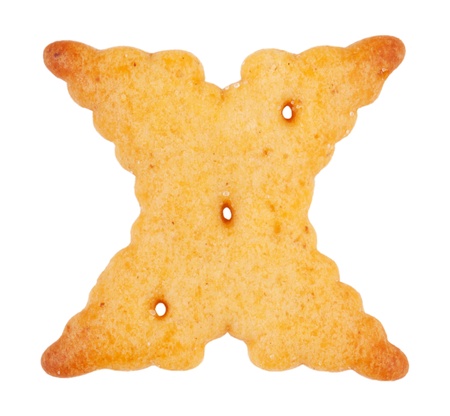 Tasty cookies in the form of the letter  x の写真素材