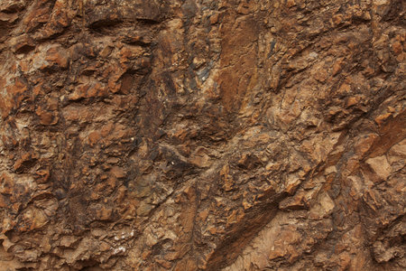 Dark brown stone with cracks on the surface
