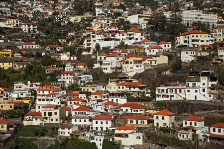 Big cluster of town houses on the hillside