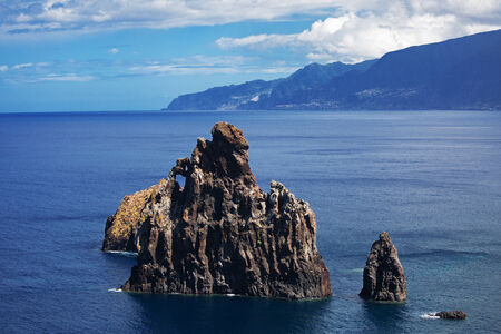 Landscape with a small cliff of the Atlantic Oceanの写真素材