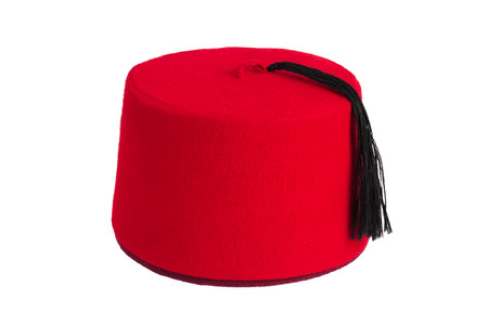 Red Turkish turban on a white backgroundの写真素材