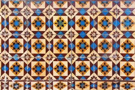 Background from a traditional ceramic portuguese azulejo tileの写真素材