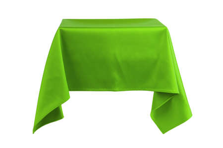 Something hanging in the air covered with green clothの写真素材
