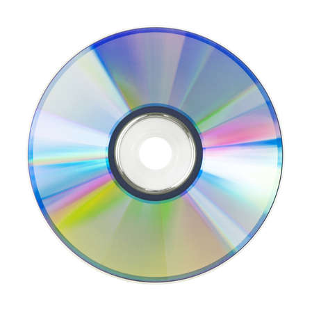 Multi-colored compact disc on white background is insulatedの写真素材