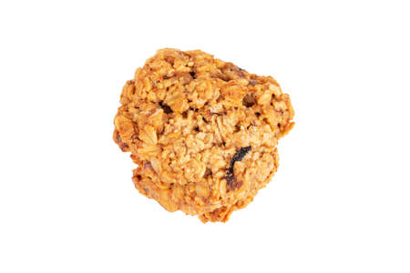 Fresh oatmeal cookies on a white background. Isolatedの写真素材