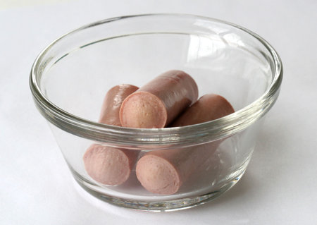 Close up of vienna sausageの写真素材