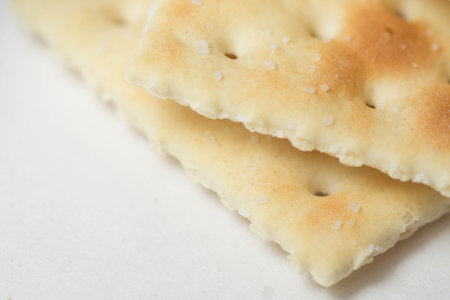 Close up of a saltine cracker