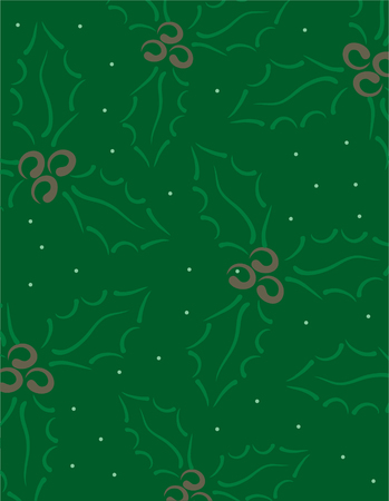 Illustration of green holly as a backgroundのイラスト素材