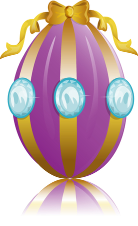 Illustration of a diamond and gold easter egg.のイラスト素材