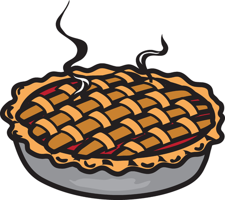 Vector illustration of a cherry pie icon or symbolのイラスト素材