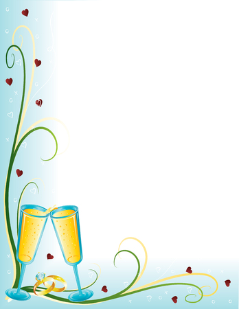 Champagne borderのイラスト素材