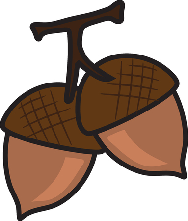 Vector illustration of an acorn icon or symbolのイラスト素材