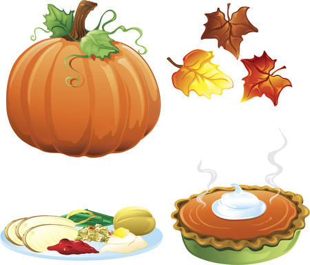 Illustration of different fall and autumn iconsのイラスト素材